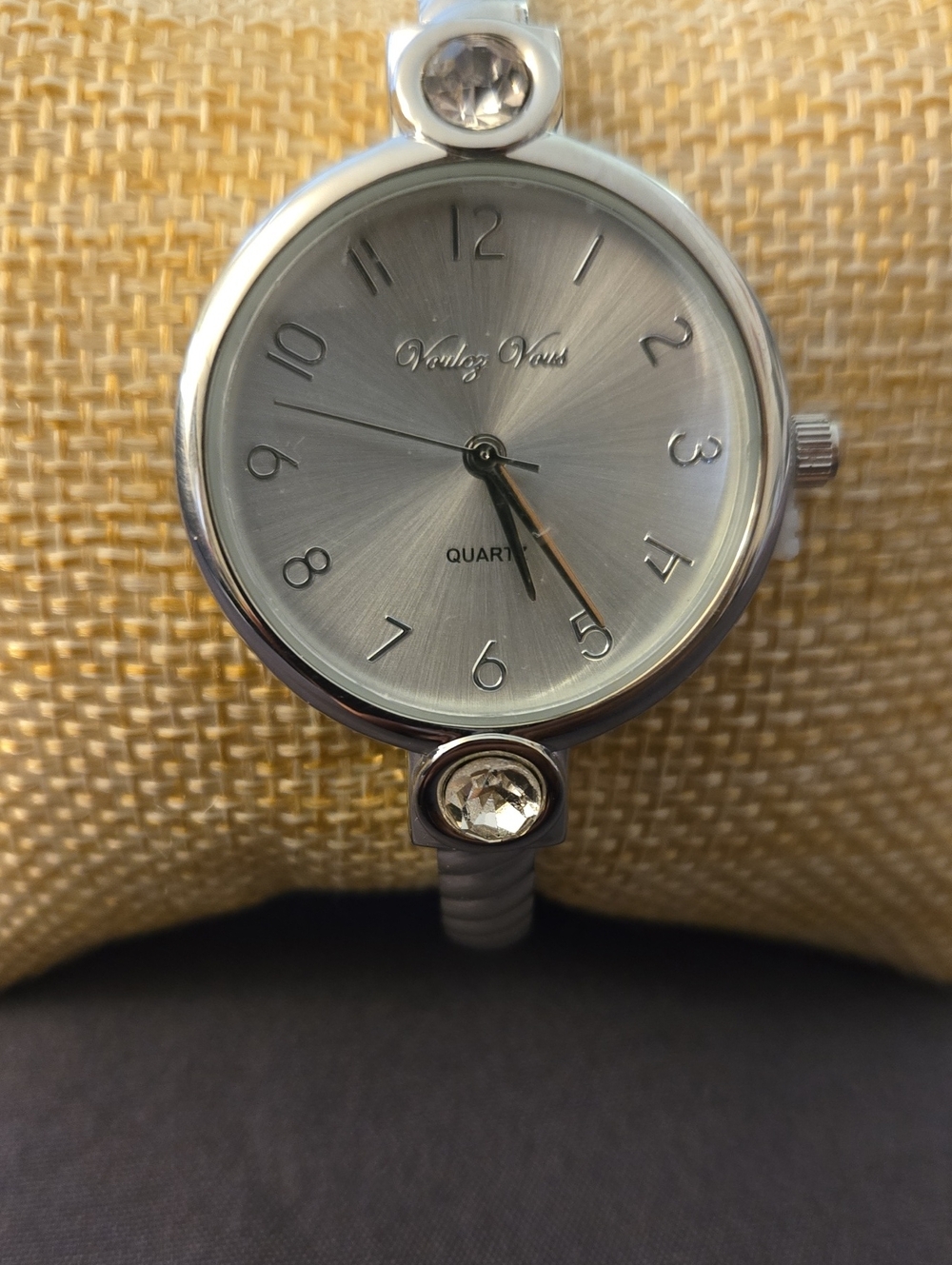 Silver Dial Women's Hinged Bracelet Watch